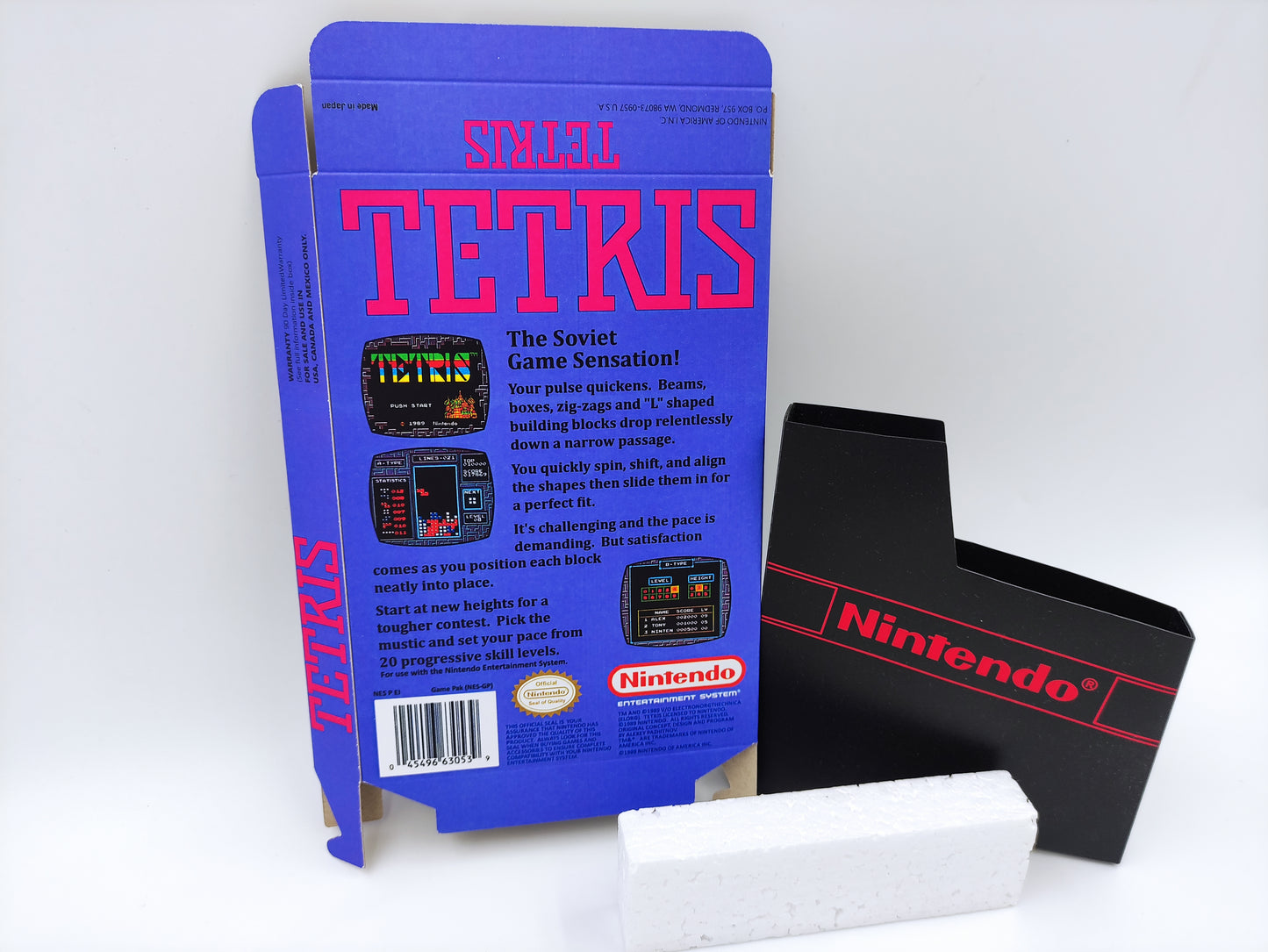 Tetris - Box only - NES - thick cardboard as in the original. Top Quality !