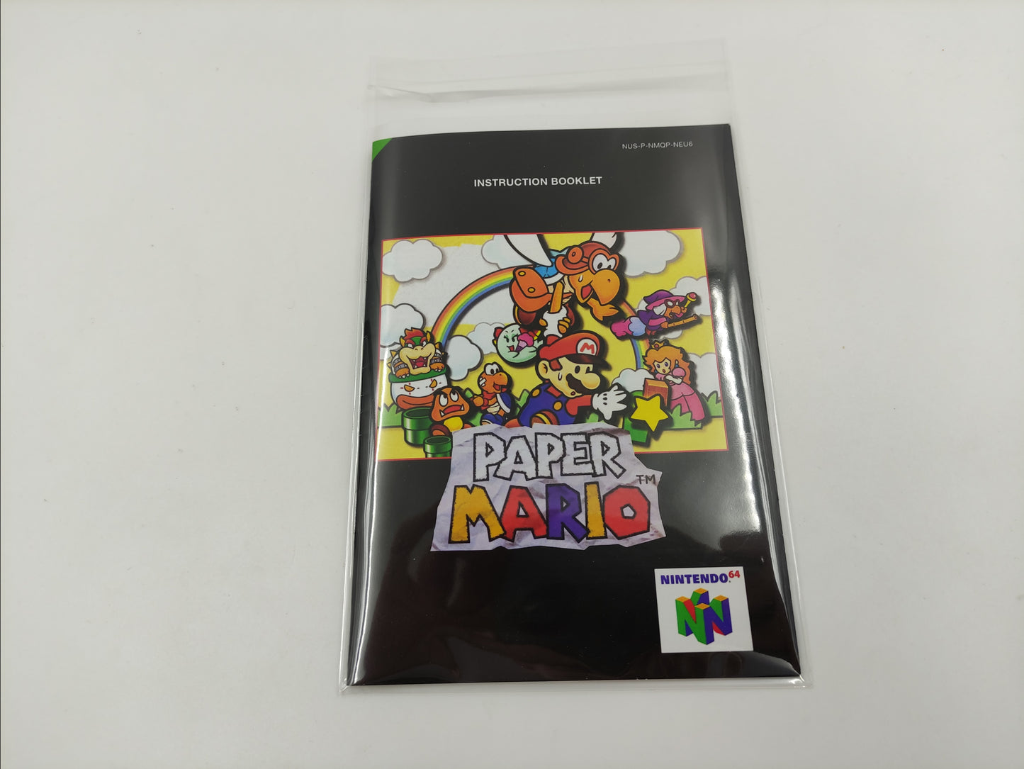 Paper Mario - Replacement Box, Manual, Inner Tray - PAL, Australian PAL or NTSC - Nintendo 64/ N64 - thick cardboard as in the original.