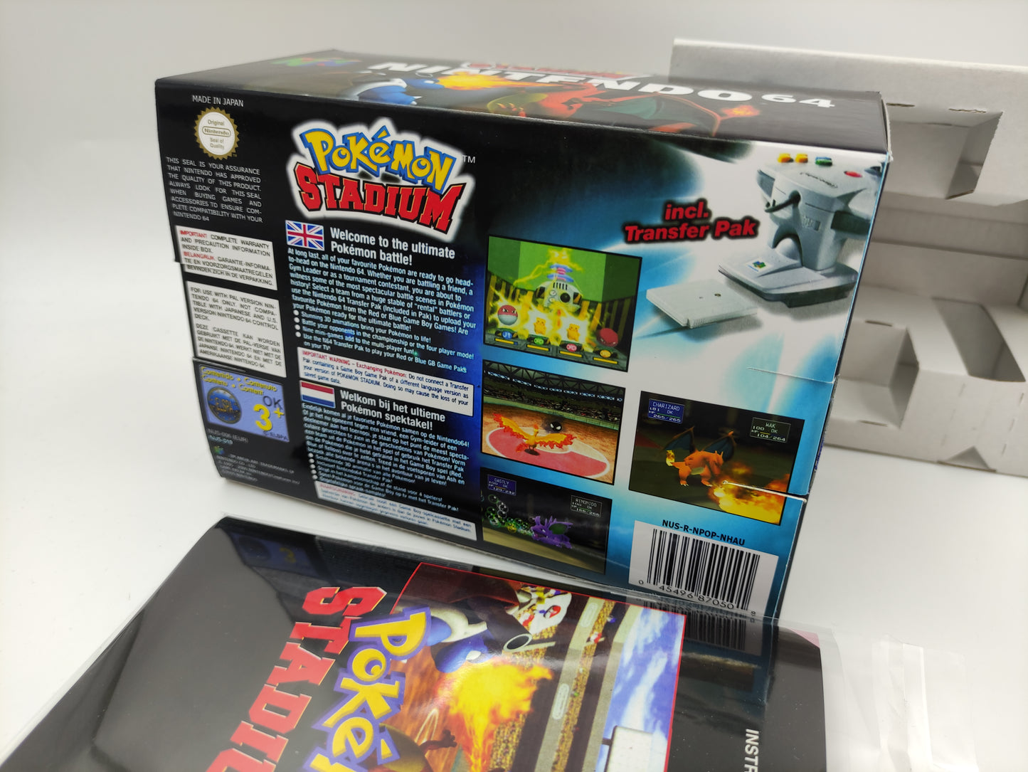 Pokemon Stadium - PAL - N64 - Big Box Replacement, Manual, Inner Tray - thick cardboard as in the original. Top Quality !!