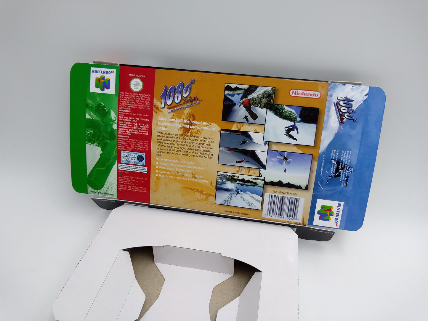 1080 TenEighty Snowboarding - box with inner tray option - NTSC, PAL or Australian PAL - Nintendo 64 - thick cardboard as in the original.