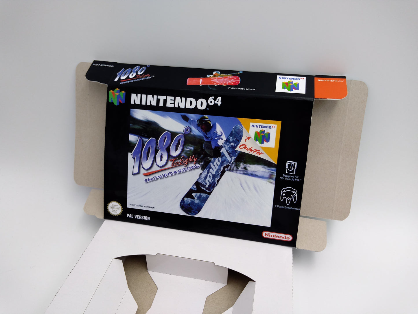 1080 TenEighty Snowboarding - box with inner tray option - NTSC, PAL or Australian PAL - Nintendo 64 - thick cardboard as in the original.