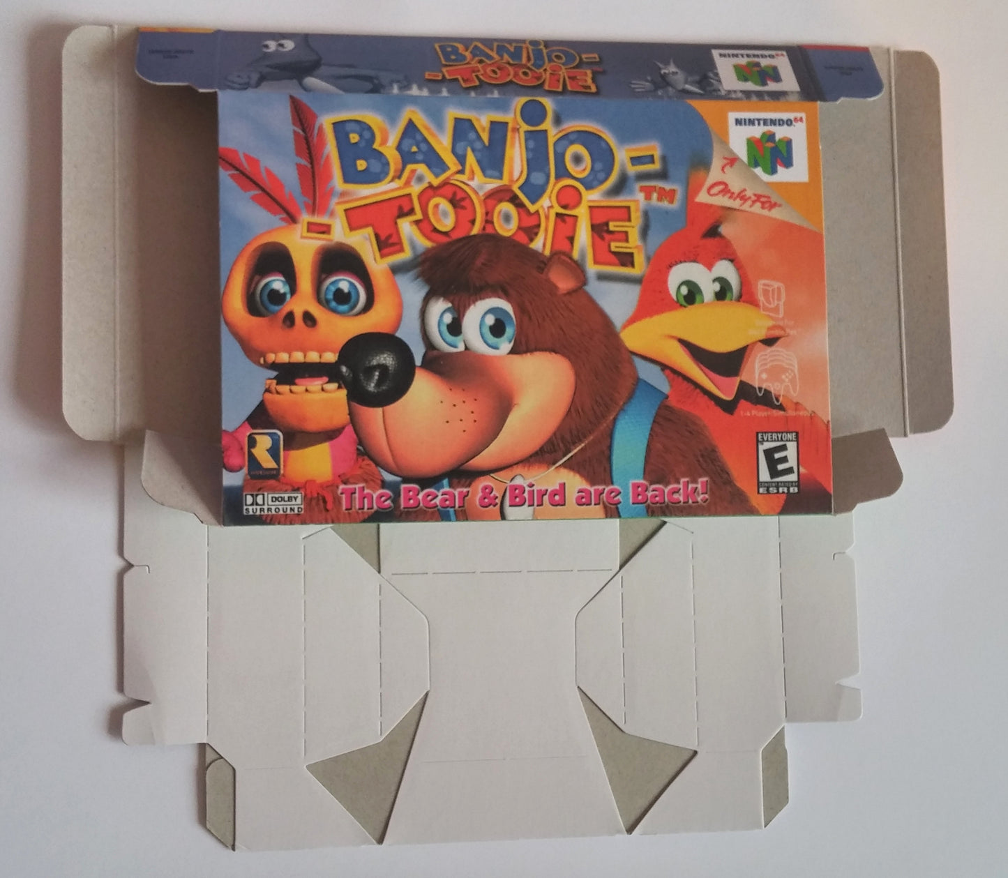 Banjo Tooie - box replacement with inner tray option - NTSC, PAL or Australian PAL - Nintendo 64/ N64 - thick cardboard as in the original.
