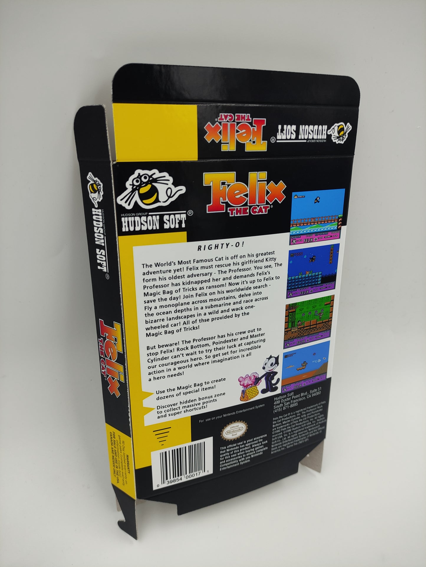 Felix the Cat - Box Replacement, Dust Cover, Block - NES - thick cardboard as in the original. Top Quality !
