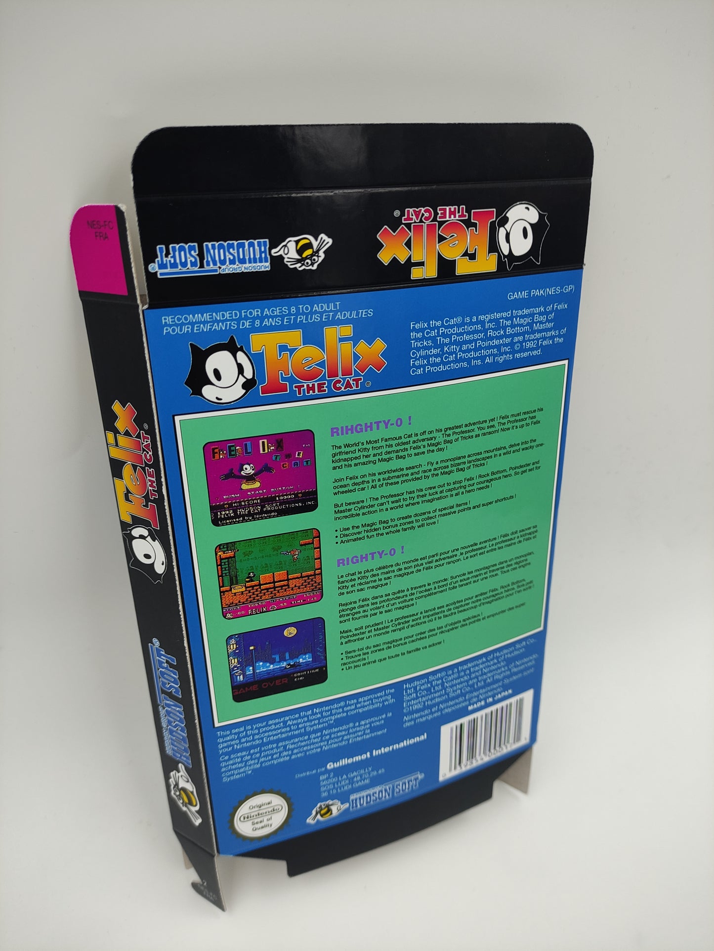 Felix the Cat - Box Replacement, Dust Cover, Block - NES - thick cardboard as in the original. Top Quality !