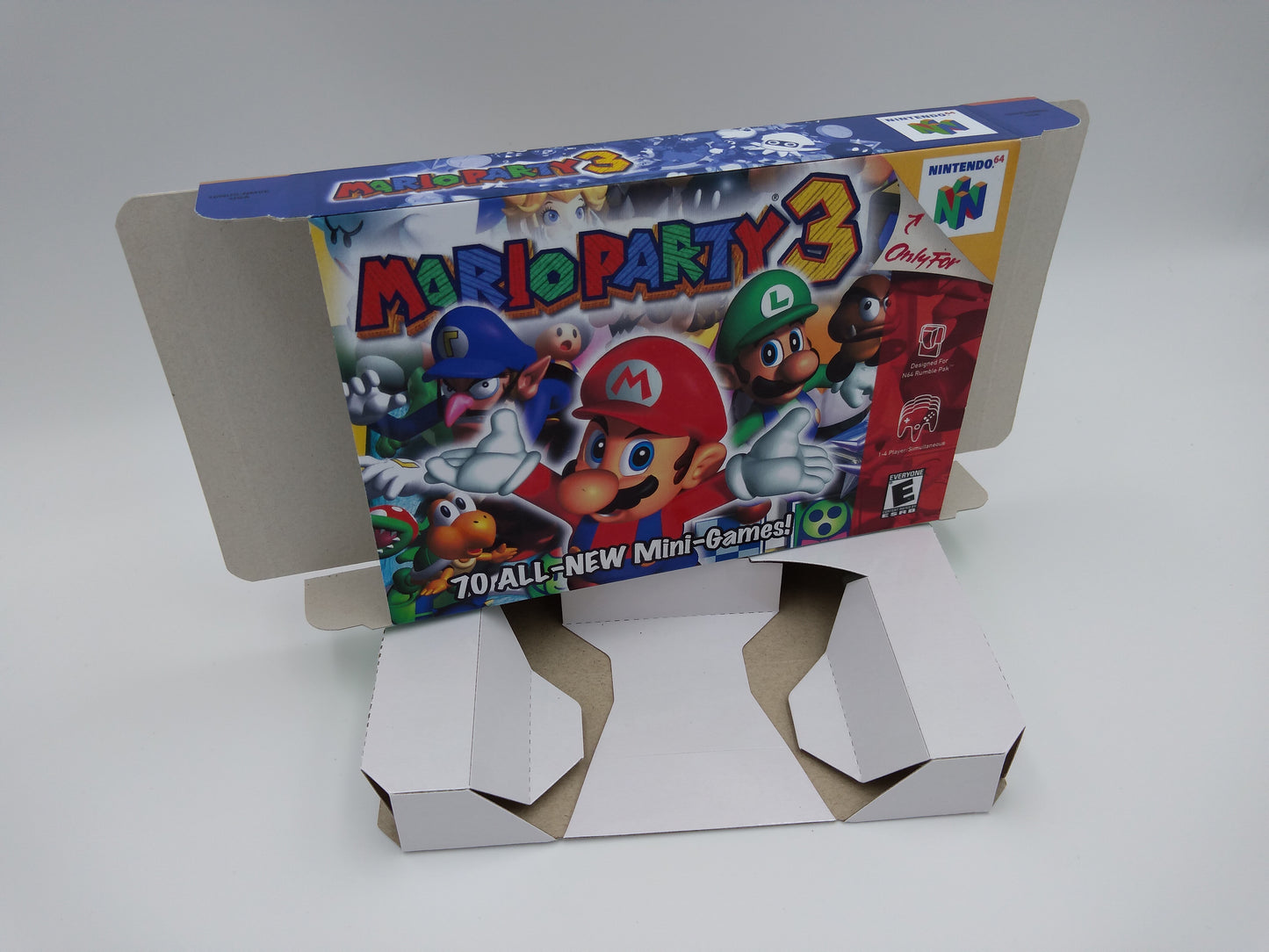 Mario Party 3 - box with inner tray option - PAL, Australian PAL or NTSC - Nintendo 64/ N64 - thick cardboard as in the original.