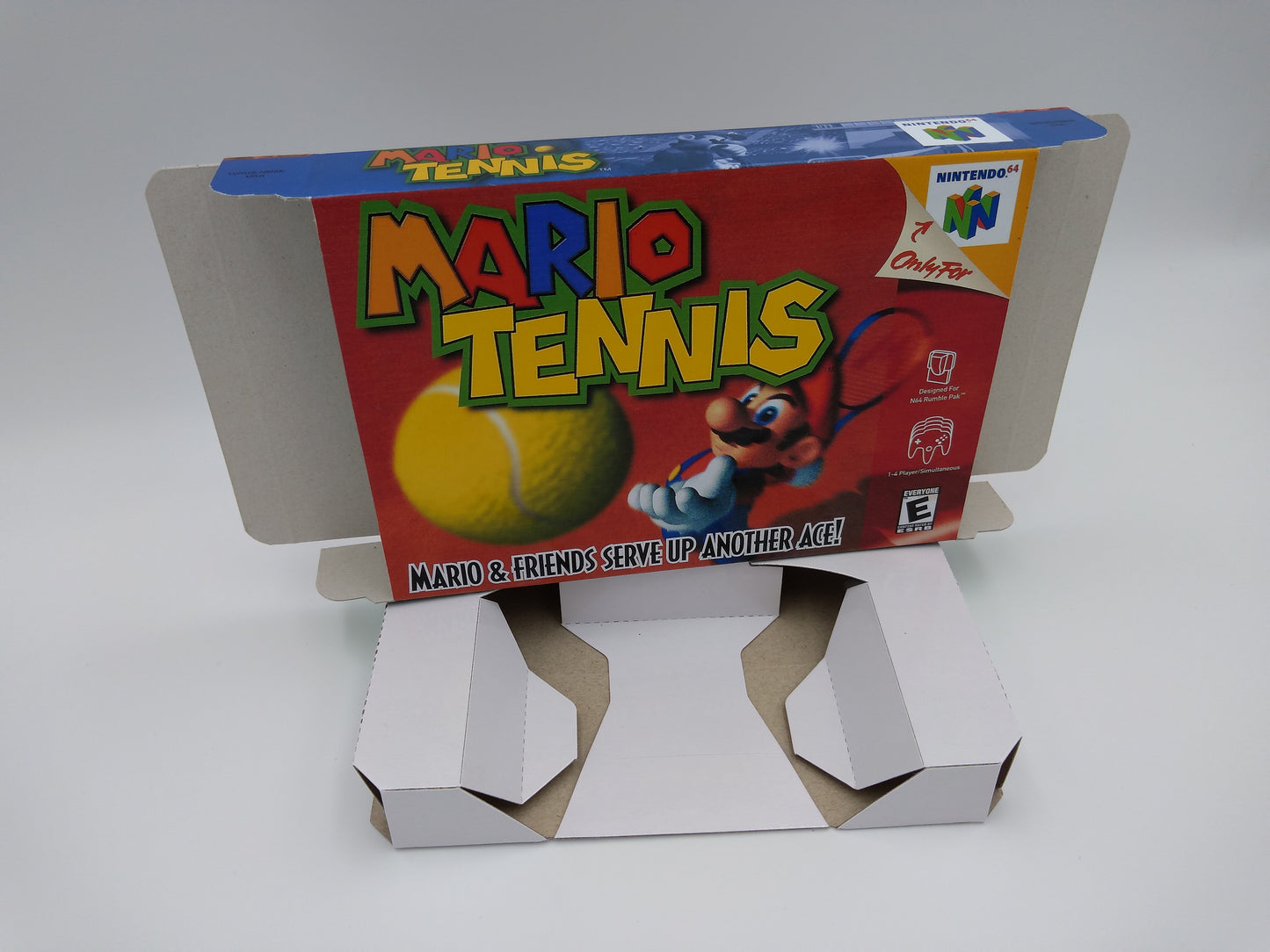 Mario Tennis - NTSC, PAL or Australian PAL - box with inner tray option - Nintendo 64/ N64 - thick cardboard as in the original.