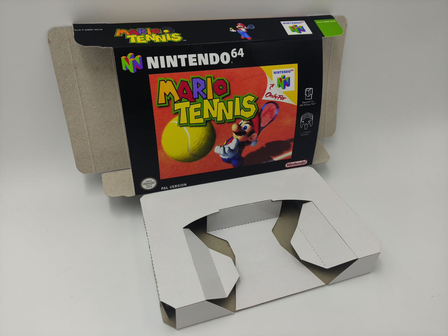 Mario Tennis - NTSC, PAL or Australian PAL - box with inner tray option - Nintendo 64/ N64 - thick cardboard as in the original.