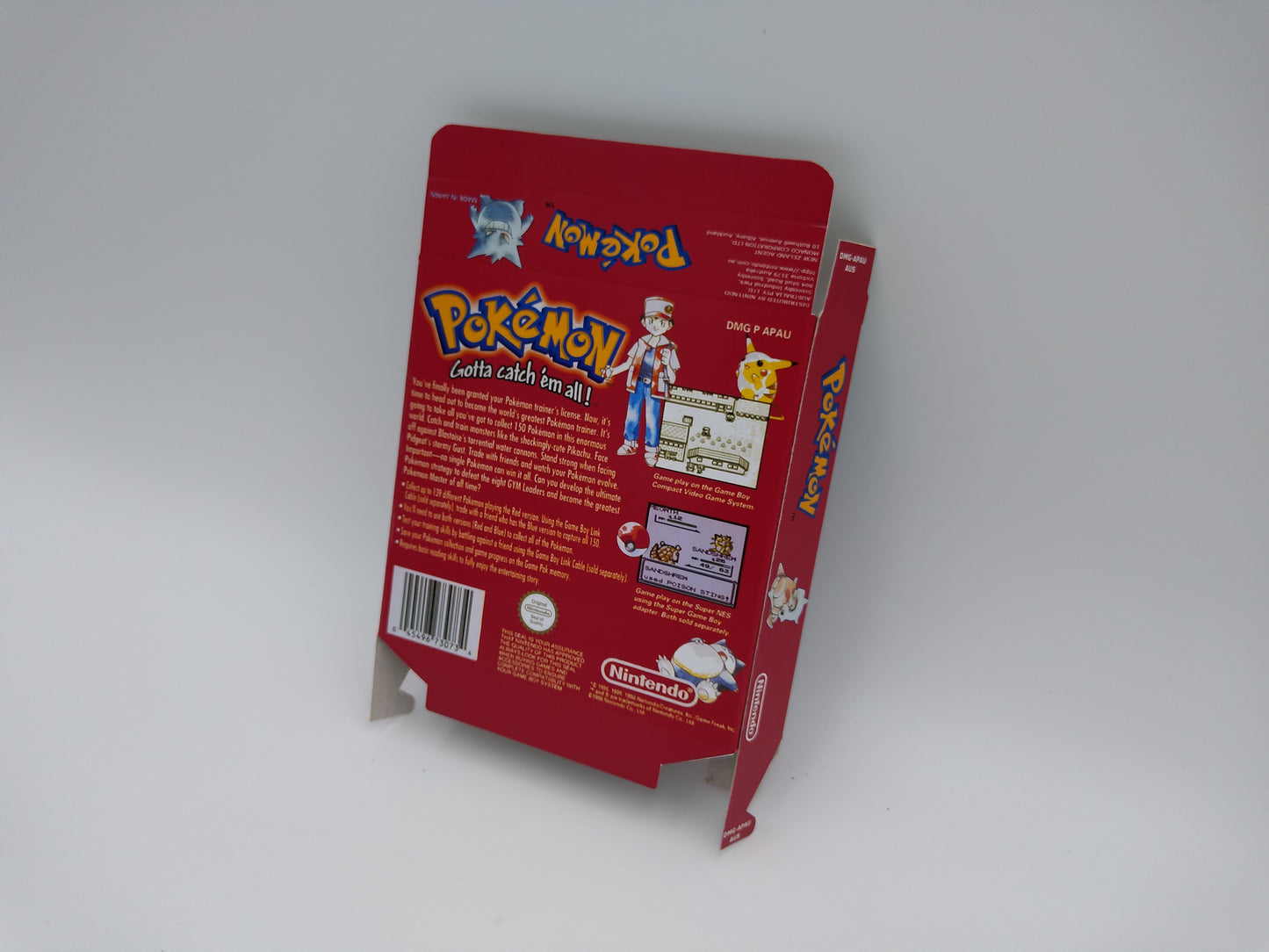 Pokemon Red - Replacement Box, Manual, Tray - NTSC, PAL or Australian Pal region - Game Boy/ GB - thick cardboard. Top Quality !!