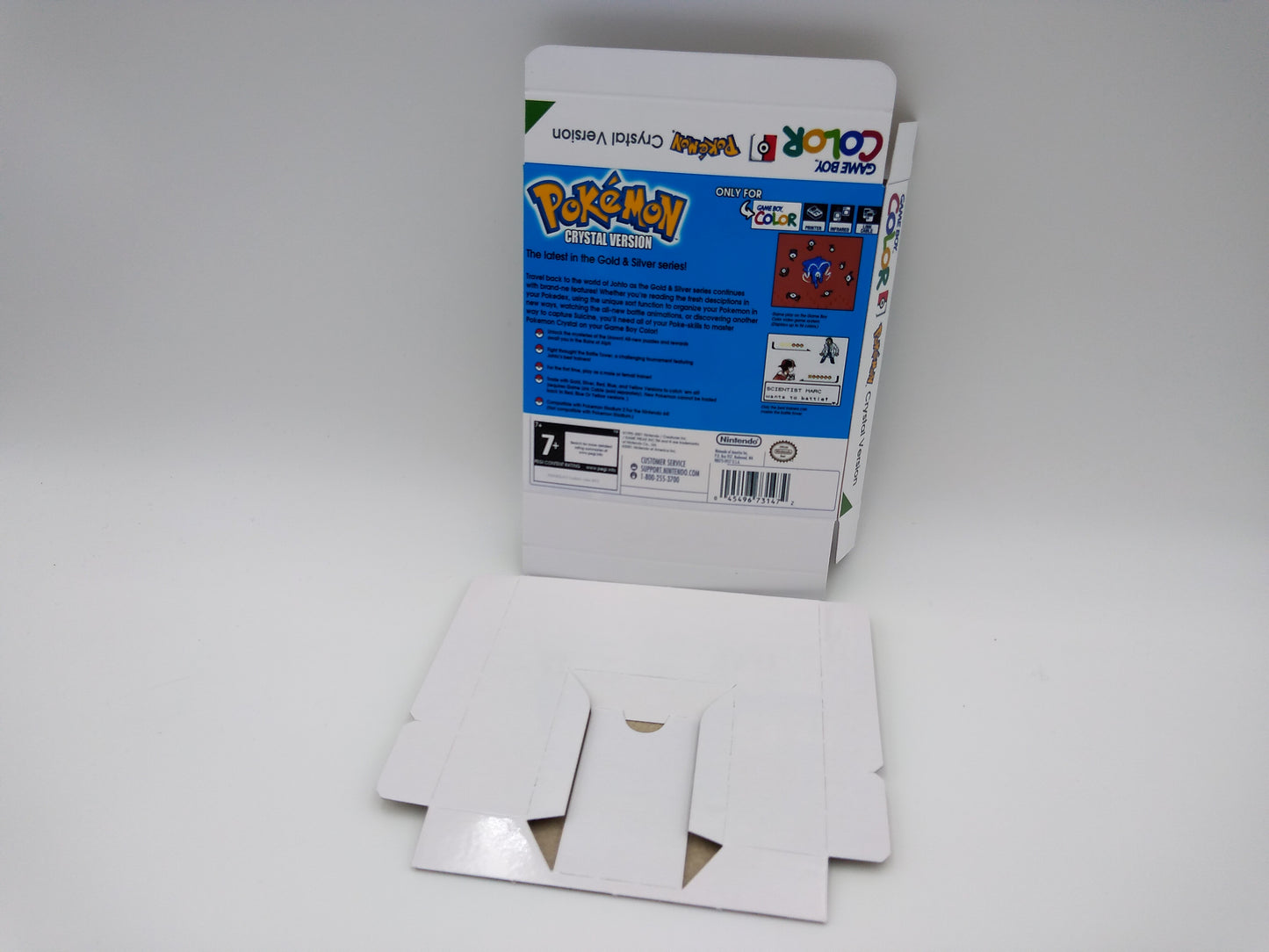 Pokemon Crystal - box with inner tray option - Game Boy Color/ GBC - thick cardboard.