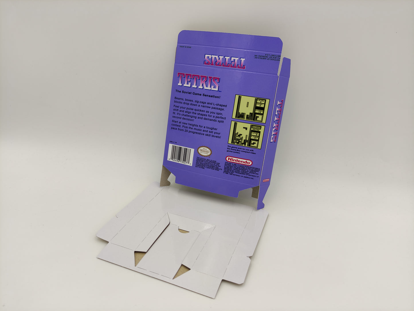 Tetris - Replacement Box, Manual, Inner Tray - Game Boy/ GB - PAL or NTSC - thick cardboard - Top Quality !