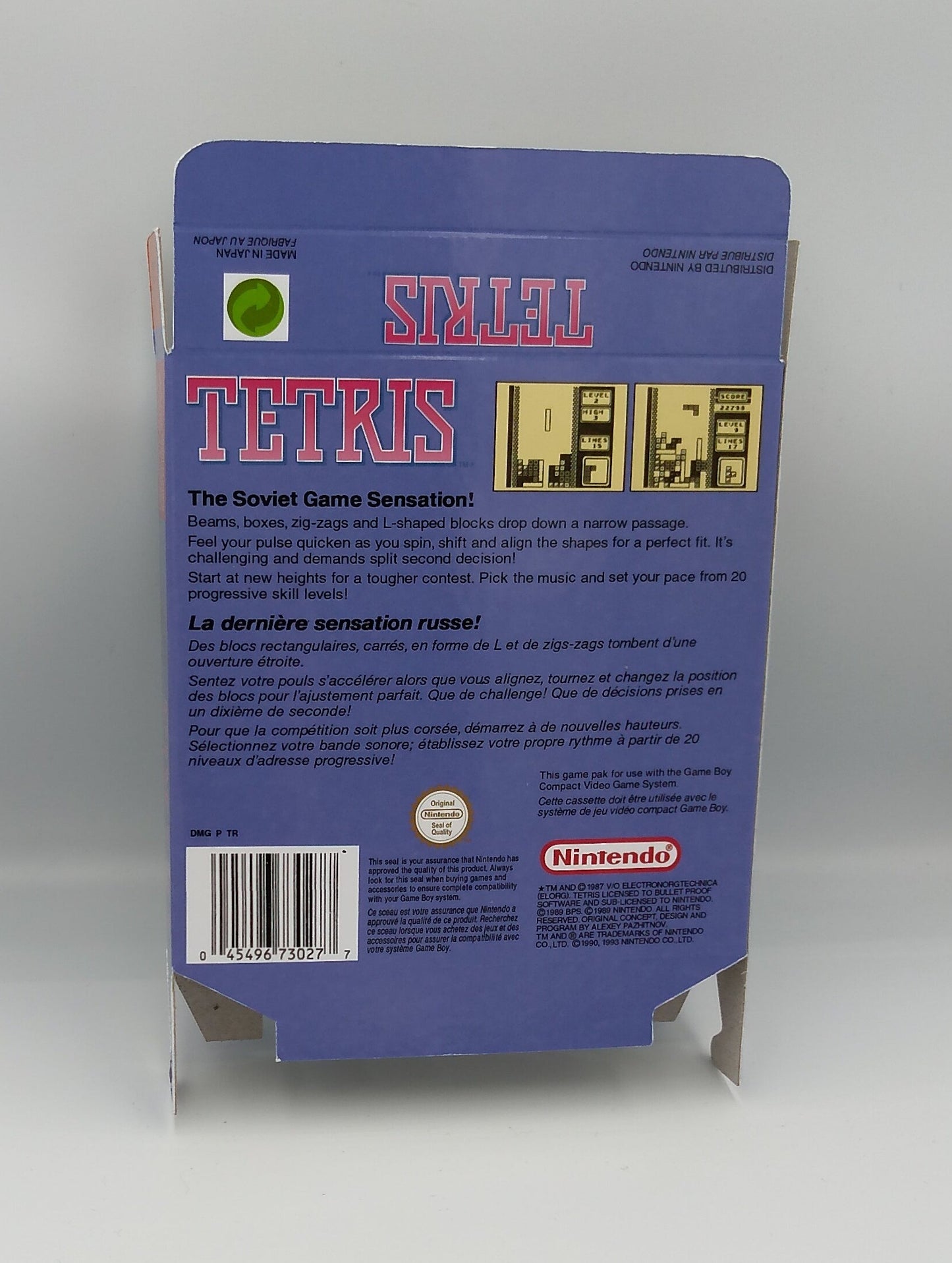 Tetris - Replacement Box, Manual, Inner Tray - Game Boy/ GB - PAL or NTSC - thick cardboard - Top Quality !