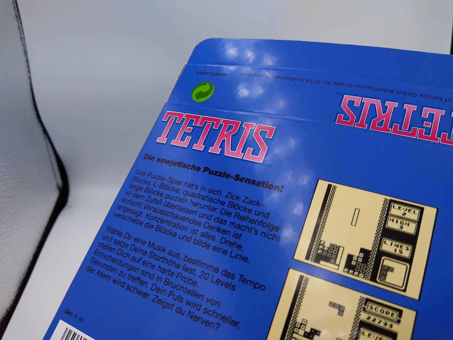 Tetris - Replacement Box, Manual, Inner Tray - Game Boy/ GB - PAL or NTSC - thick cardboard - Top Quality !