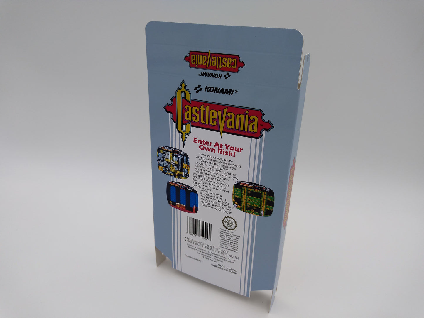 Castlevania - Replacement Box, Manual, Dust Cover, Block - NES - NTSC or PAL - thick cardboard as in the original. Top Quality !!