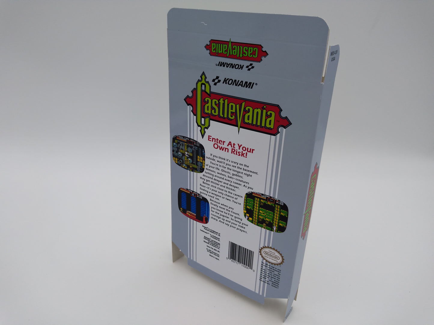 Castlevania - Replacement Box, Manual, Dust Cover, Block - NES - NTSC or PAL - thick cardboard as in the original. Top Quality !!