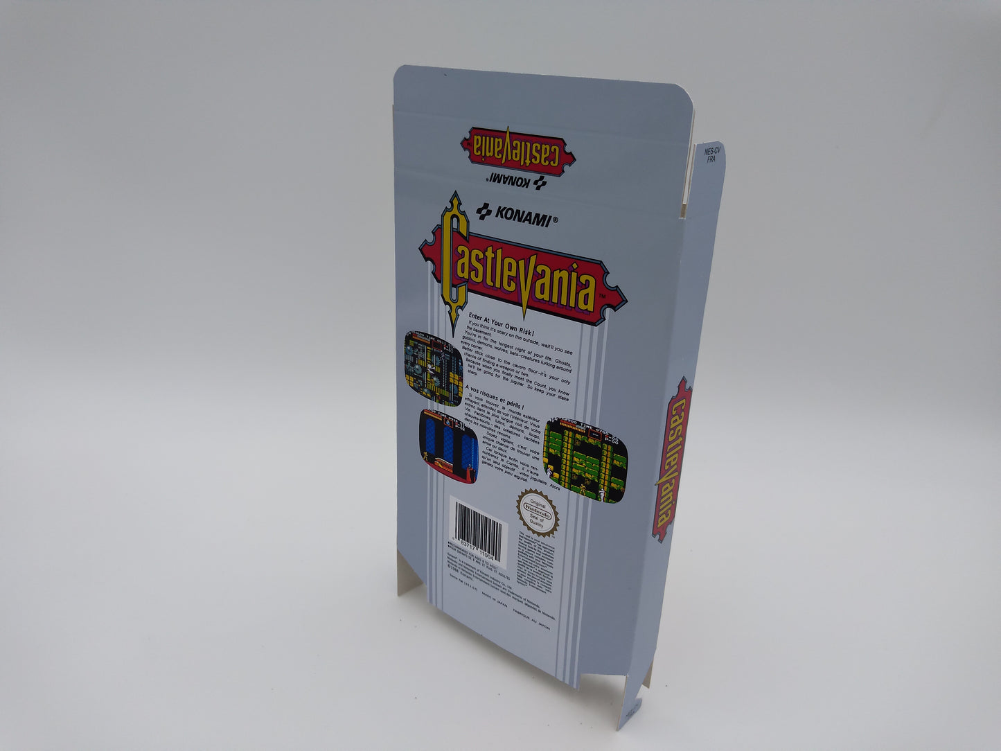 Castlevania - Replacement Box, Manual, Dust Cover, Block - NES - NTSC or PAL - thick cardboard as in the original. Top Quality !!