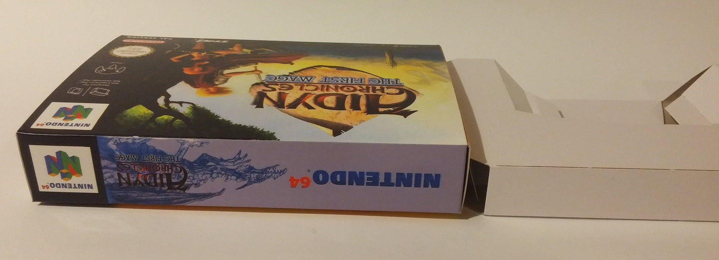 Aidyn Chronicles the first Mage - box with inner tray option - PAL, Australian PAL or NTSC - N64 - thick cardboard as in the original.