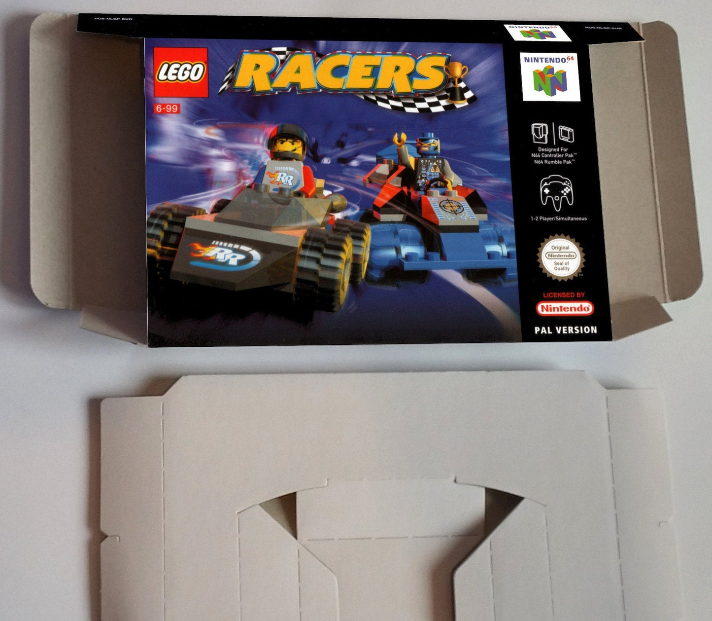 Lego Racers - PAL - N64/ NINTENDO 64- box replacement with insert option - thick cardboard as in the original. Top Quality !