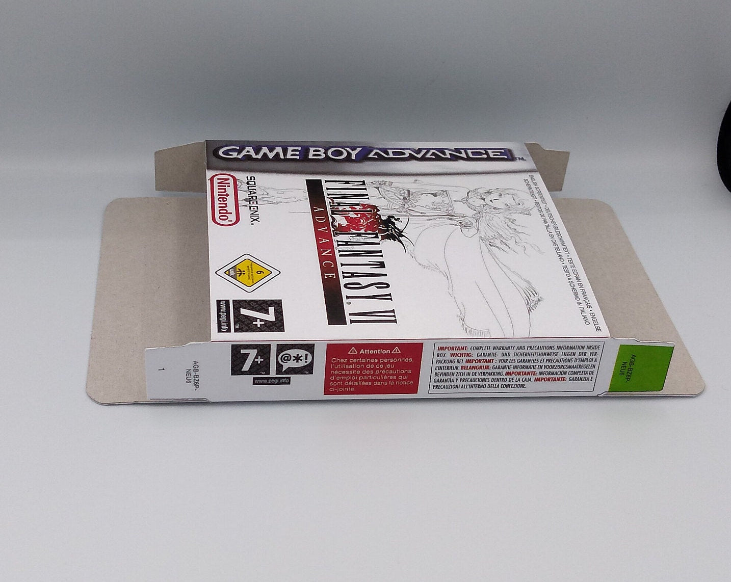 Final Fantasy VI Advance - box with inner tray option - Pal or NTSC - Game Boy advance/ GBA - thick cardboard. Top Quality!