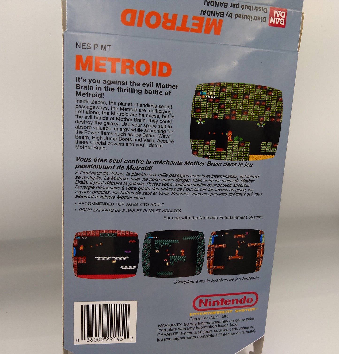 Metroid - box replacement only - NES - Replacement Box, Manual, Dust Cover, Block - NTSC or PAL - thick cardboard as in the original. Top Quality !