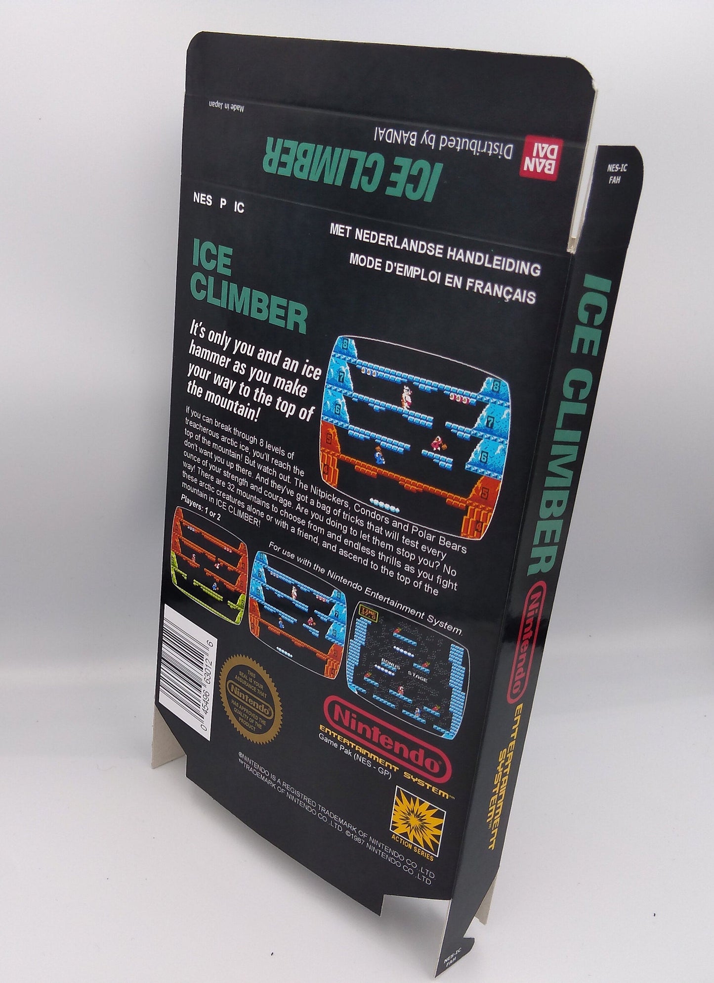 Ice Climber - Box only - NES - thick cardboard as in the original. Top Quality !