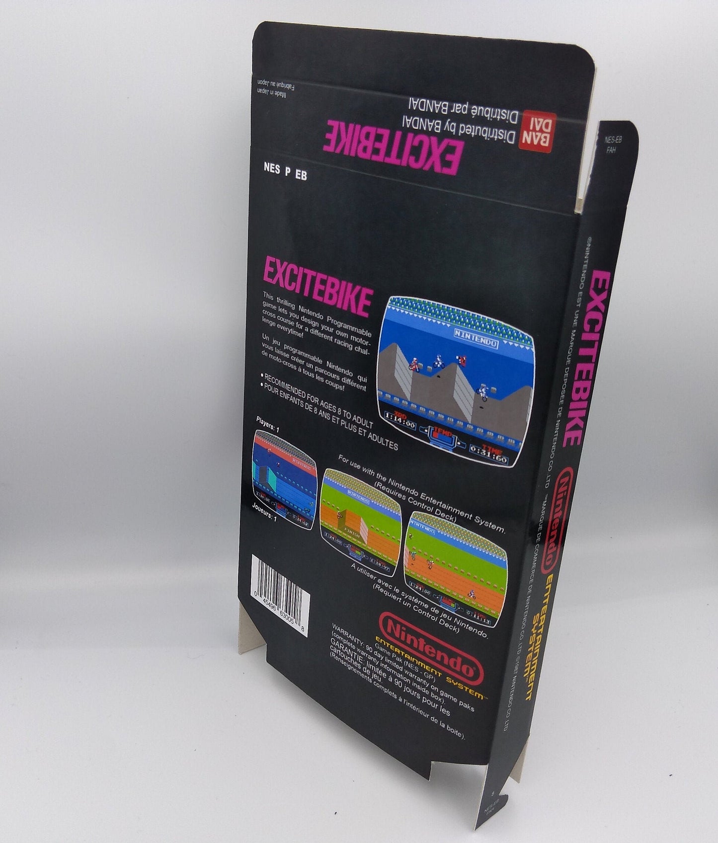 Excitebike - Box Replacement, Dust Cover, Block - NES - thick cardboard as in the original. Top Quality !