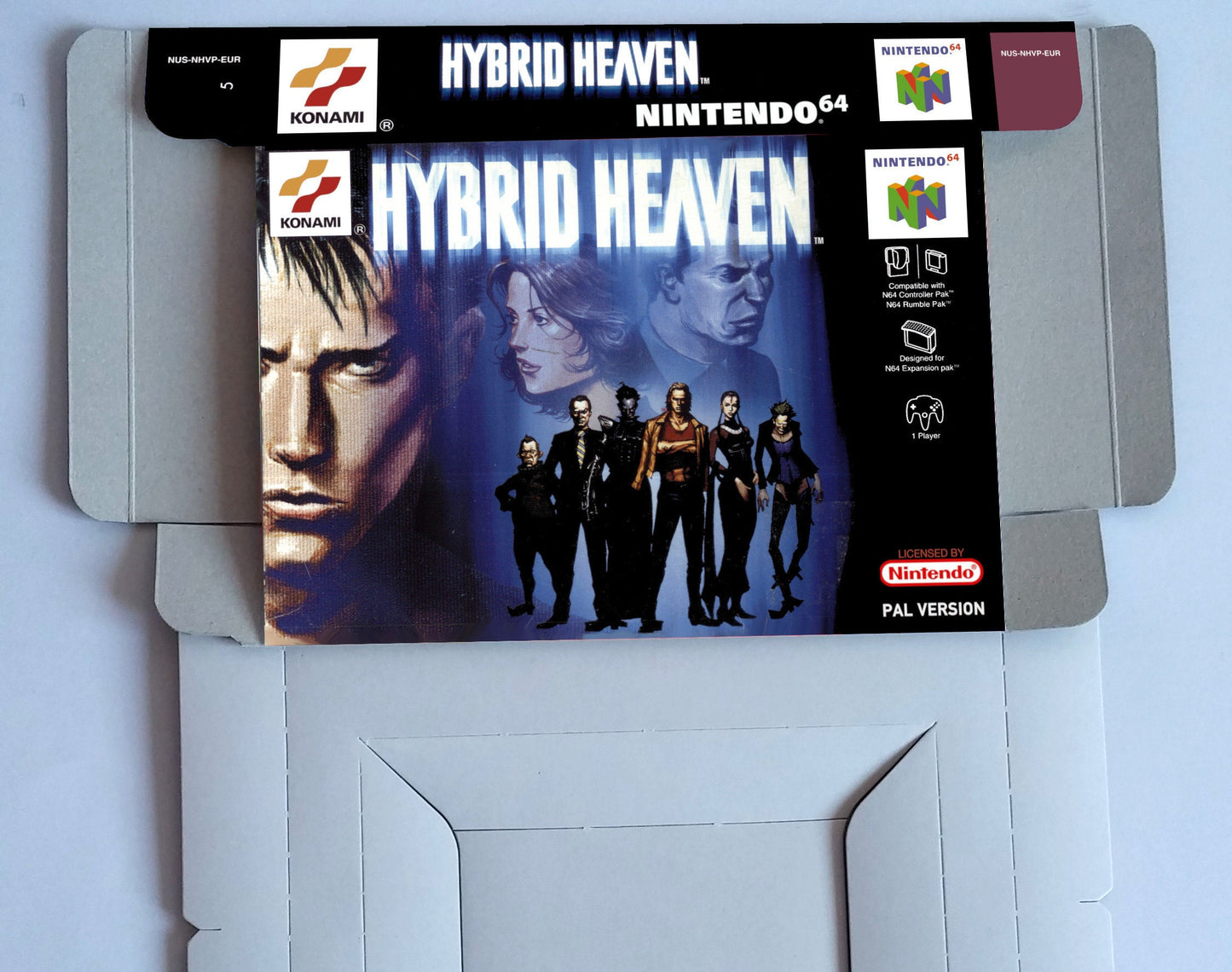 Hybrid Heaven - box with inner tray option - PAL - N64- thick cardboard. Top Quality !!