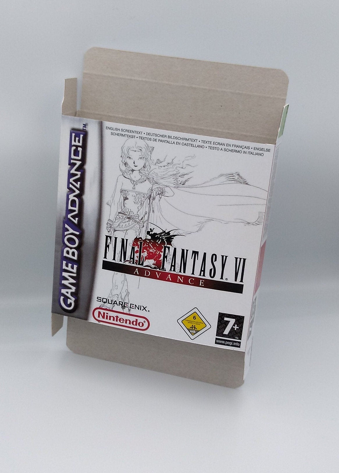 Final Fantasy VI Advance - box with inner tray option - Pal or NTSC - Game Boy advance/ GBA - thick cardboard. Top Quality!