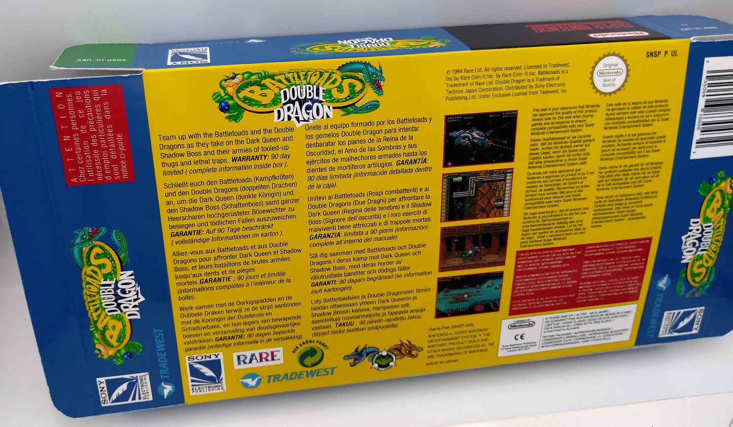 Battletoads Double Dragon The Ultimate Team - NTSC or PAL - box with inner tray option - SNES - thick cardboard as in the original.