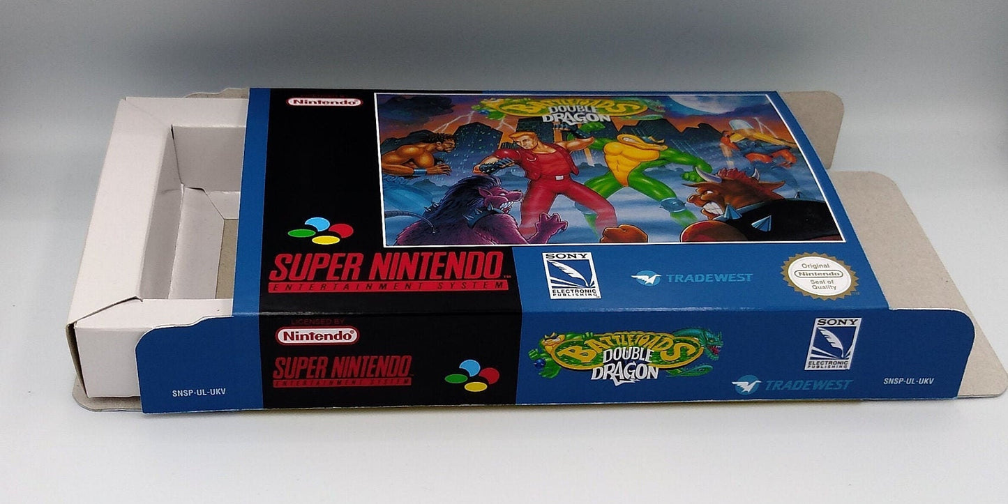 Battletoads Double Dragon The Ultimate Team - NTSC or PAL - box with inner tray option - SNES - thick cardboard as in the original.