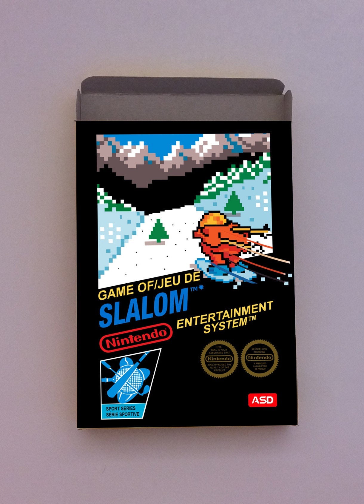 Slalom game - Box Replacement, Dust Cover, Block - PAL - NES - box replacement only - thick cardboard as in the original. Top Quality !