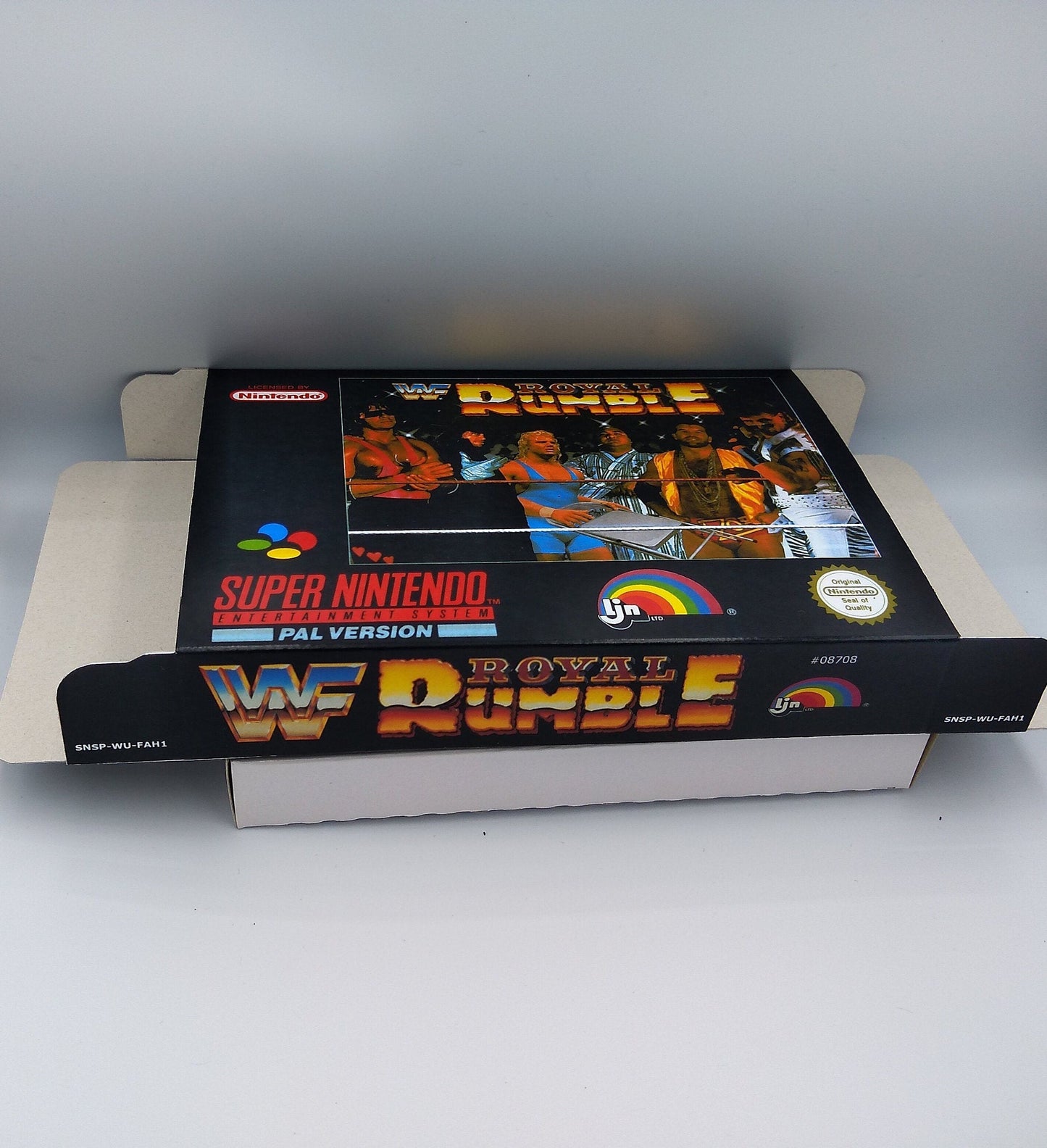WWF Royal Rumble - PAL - box with inner tray option - SNES - thick cardboard as in the original. Top Quality !