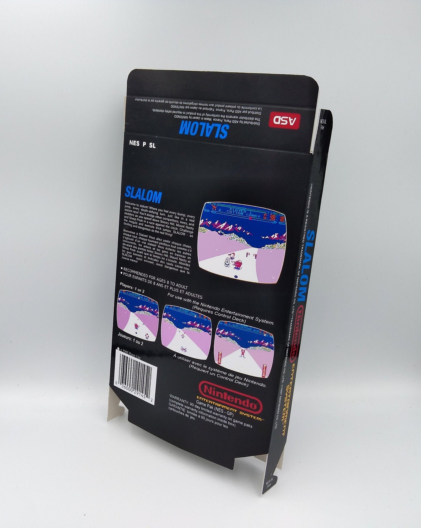 Slalom game - Box Replacement, Dust Cover, Block - PAL - NES - box replacement only - thick cardboard as in the original. Top Quality !