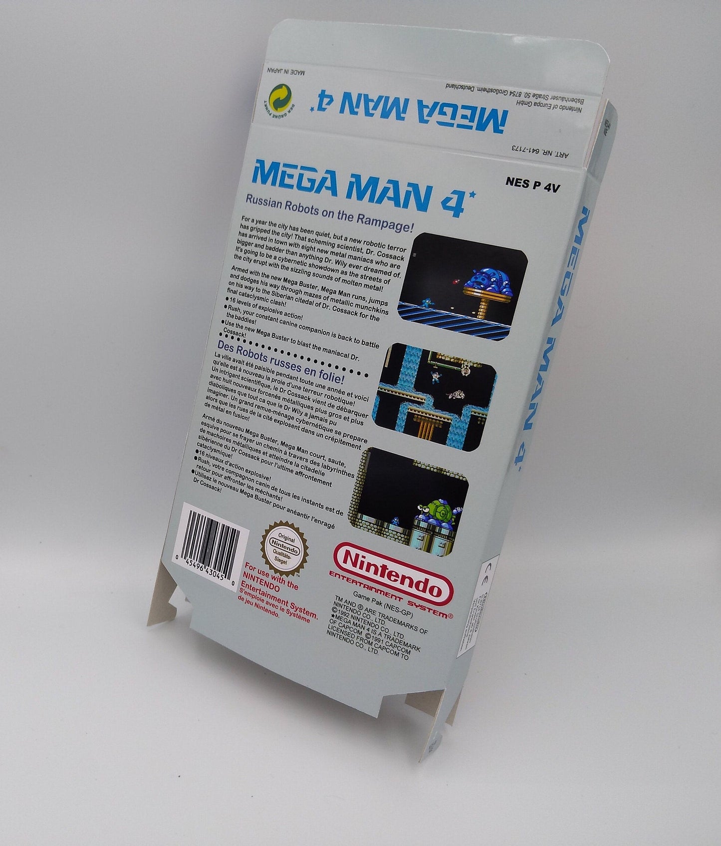 Mega Man 4 - NTSC or Pal - NES - box replacement only - thick cardboard as in the original. HQ !!