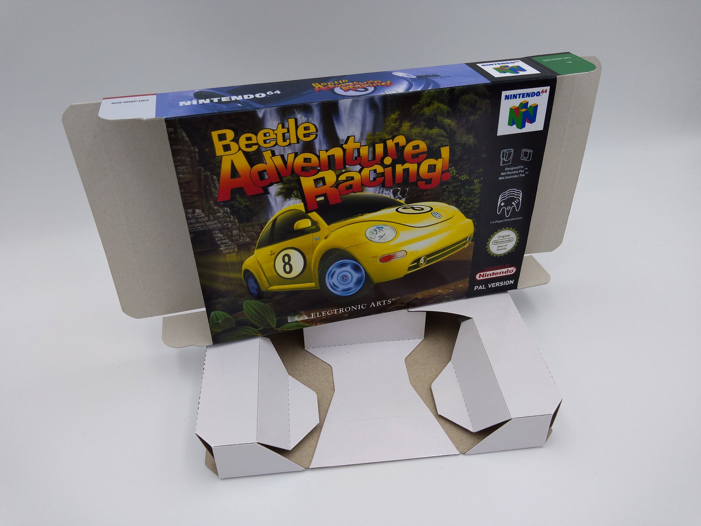 Beetle Adventure Racing - box with inner tray option - NTSC, PAL or Australian PAL - Nintendo 64/ N64 - thick cardboard as in the original.