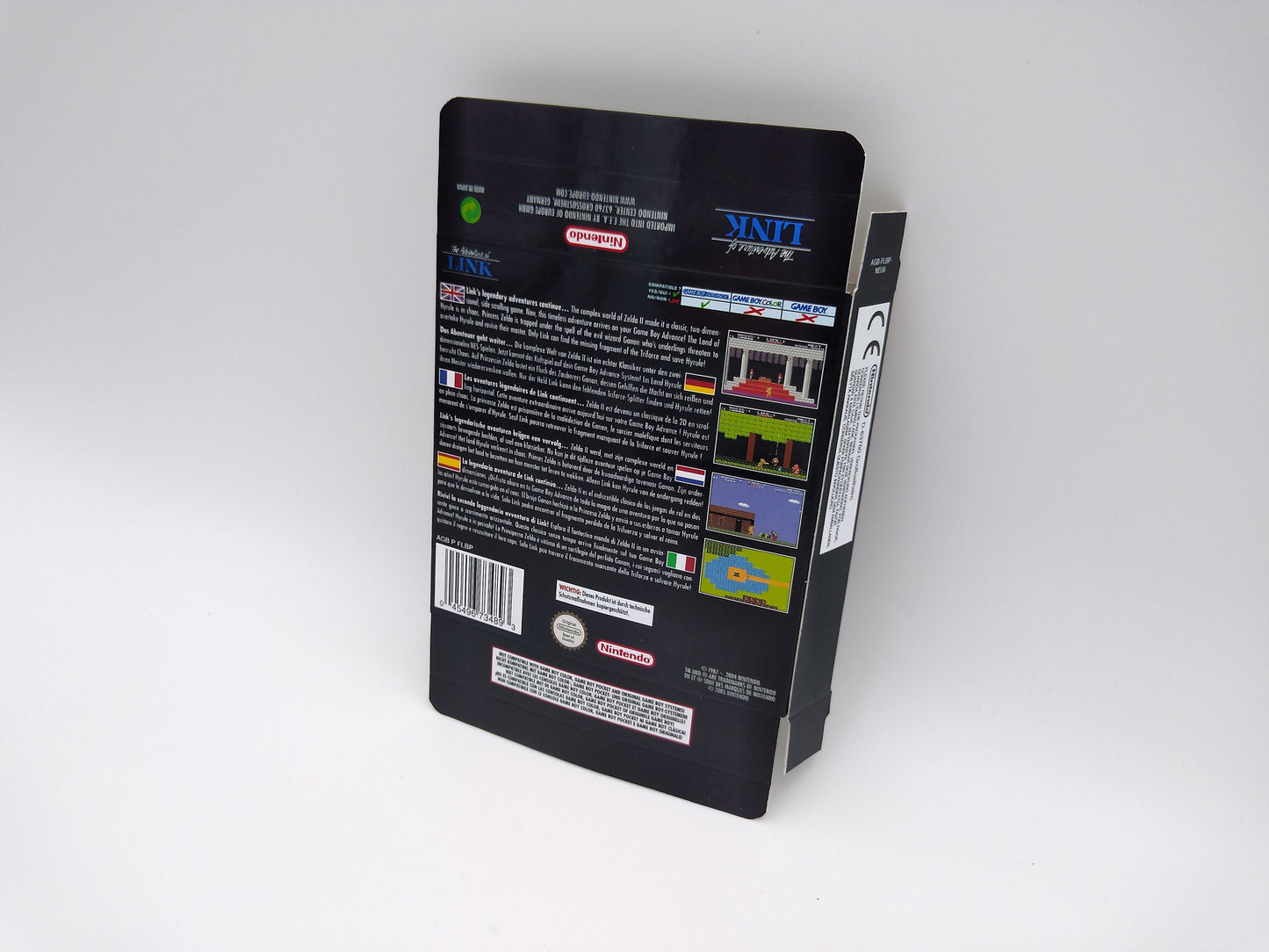 Zelda II The Adventure of Link - box with inner tray option - GBA/ Game Boy Advance - thick cardboard. Top Quality !!