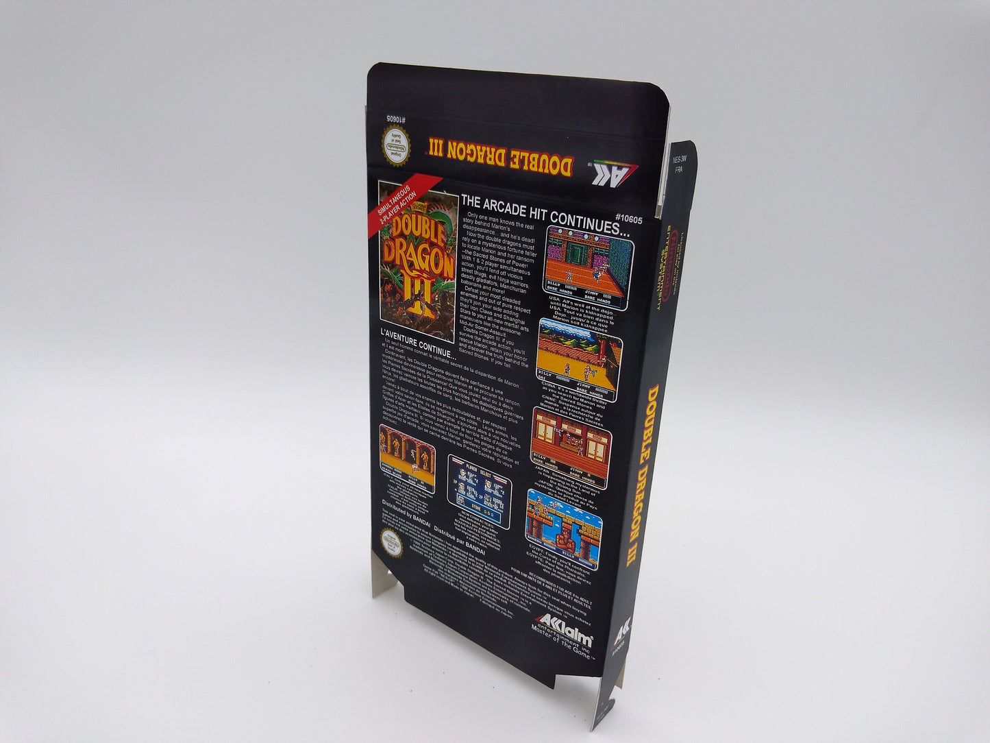 Double Dragon III : The Sacred Stone - box replacement only - NES - ntsc or PAL - thick cardboard as in the original. Top Quality !