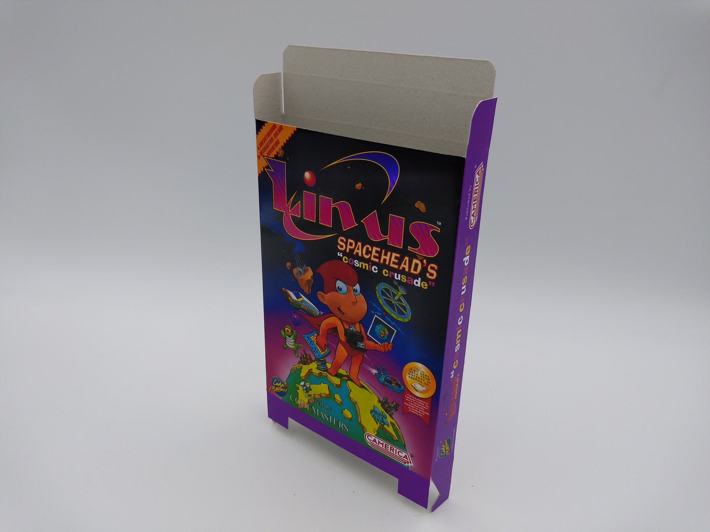 Linus Spacehead's Cosmic Crusade - Box only - NES - thick cardboard as in the original. Top Quality !