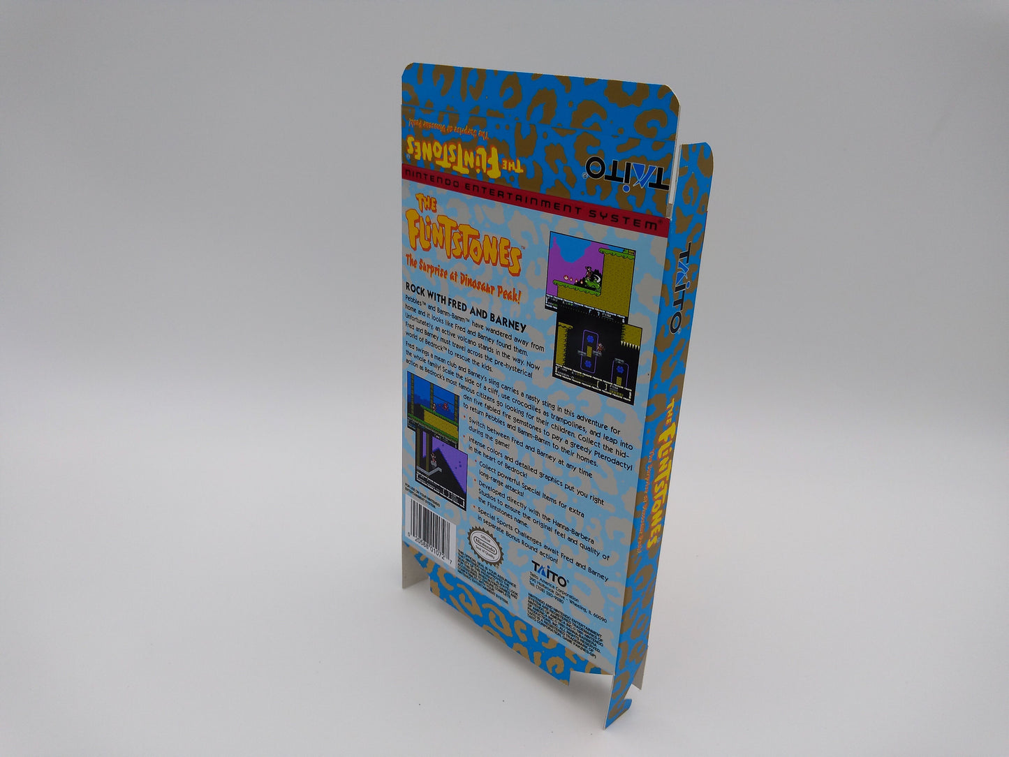 The Flintstones: The Surprise at Dinosaur Peak, The - PAL or NTSC - NES - Box Replacement, Dust Cover, Block - thick cardboard. Top Quality !!