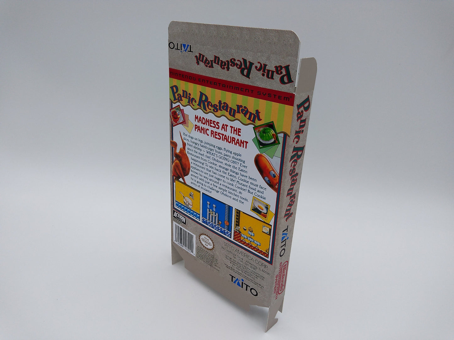 Panic Restaurant - Box Replacement, Dust Cover, Block - NTSC Region - NES - thick cardboard as in the original. Top Quality !!