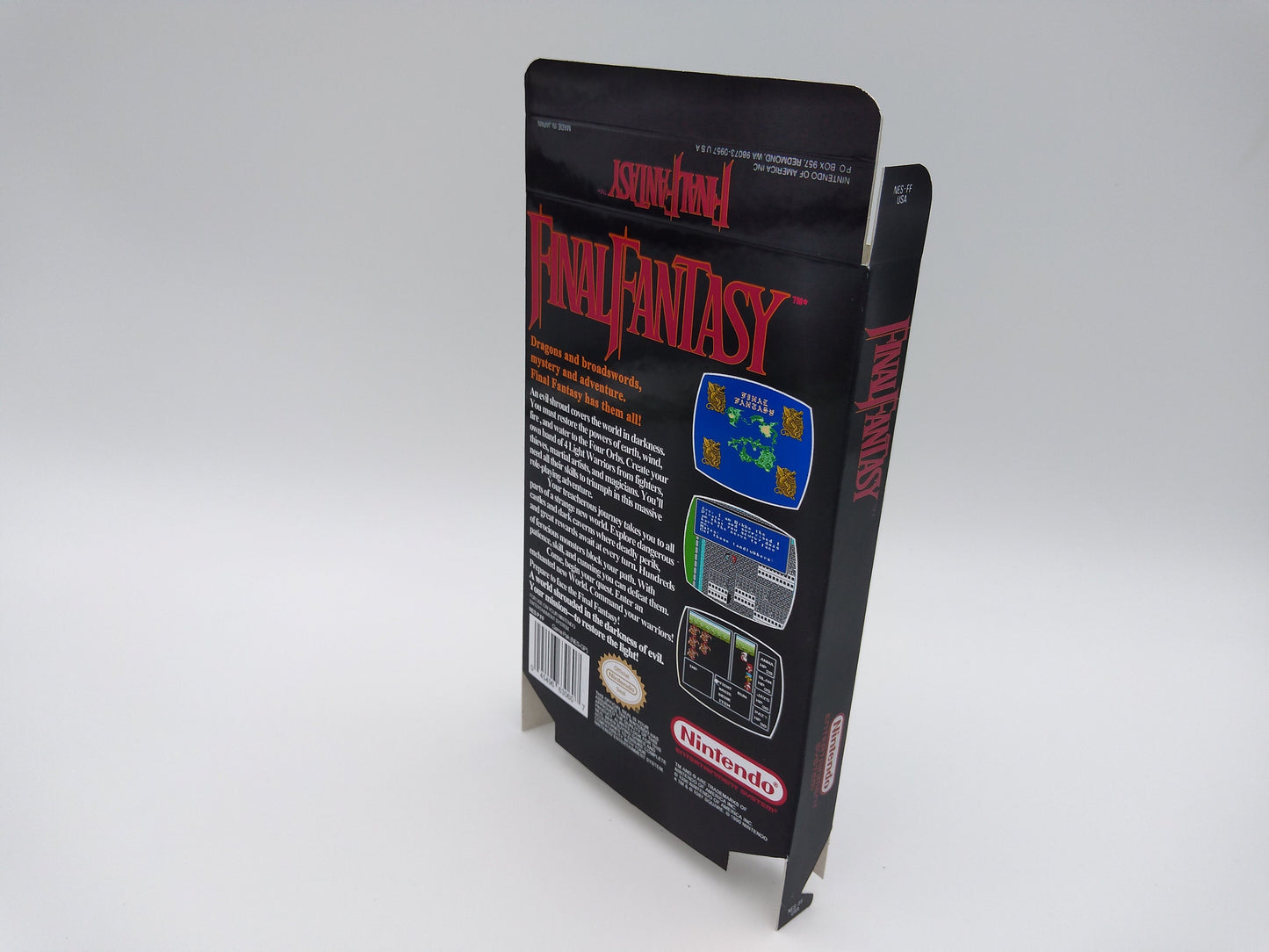 Final Fantasy - NES - NTSC or PAL - Box Replacement, Manual, Map, Dust Cover, Block. Top Quality !