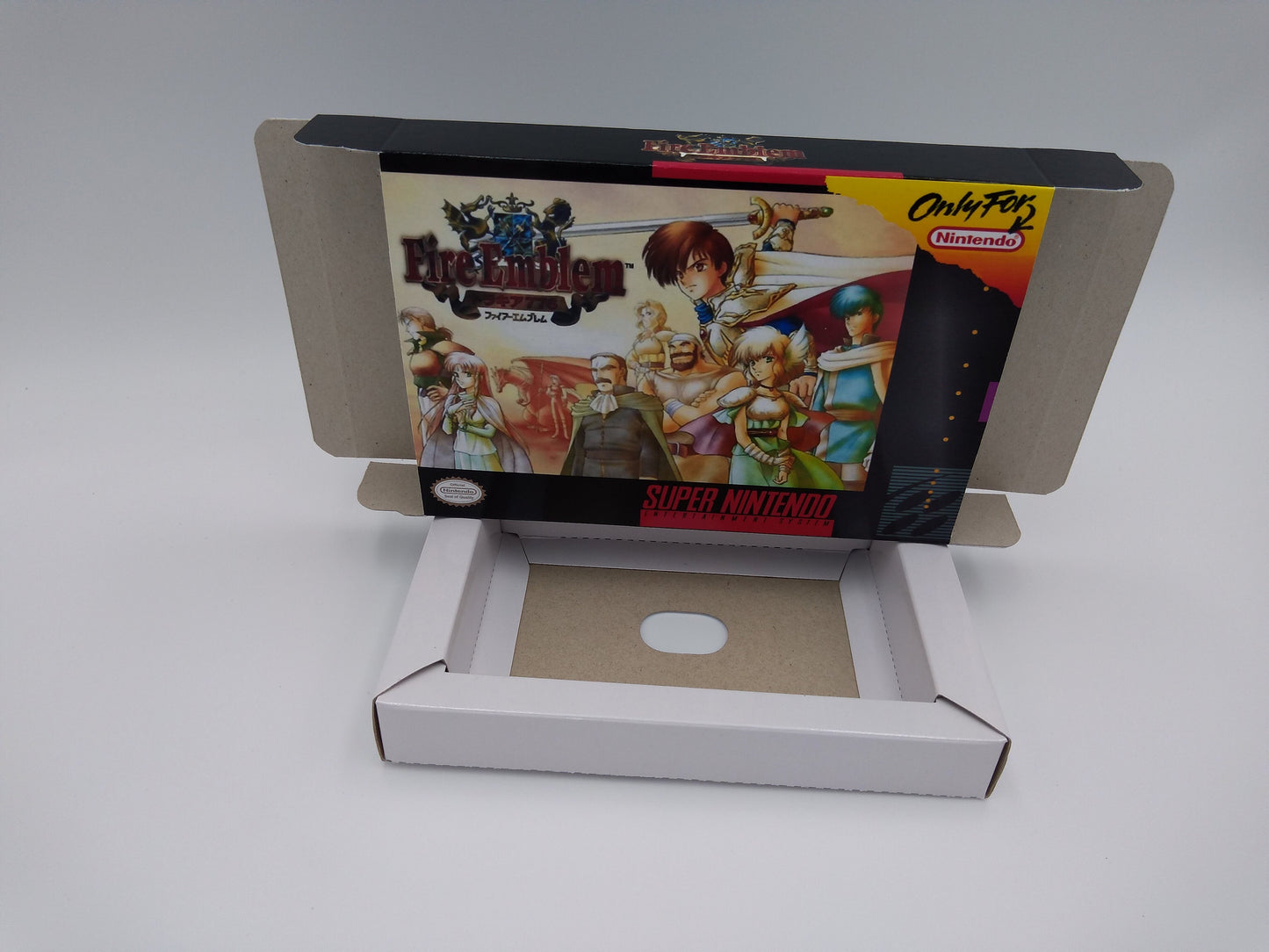 Fire Emblem: Thracia 776 - NTSC or PAL - box with inner tray option - SNES - thick cardboard as in the original. Top Quality !!