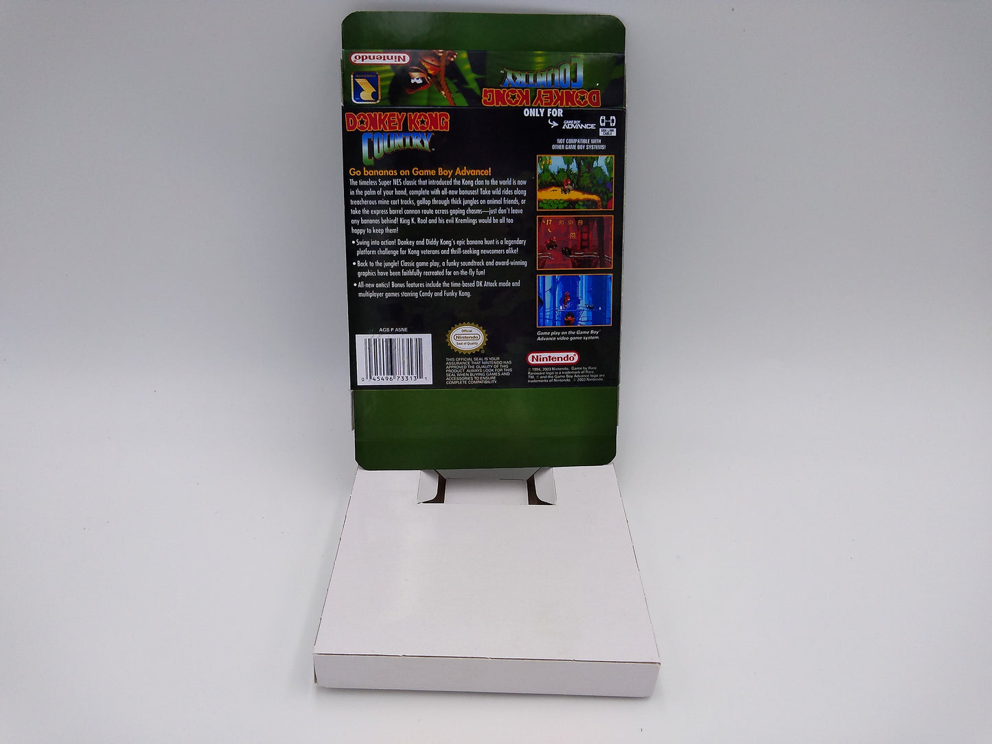 Donkey Kong Country - GameBoy Advance - box with inner tray option - thick cardboard. Top Quality !!