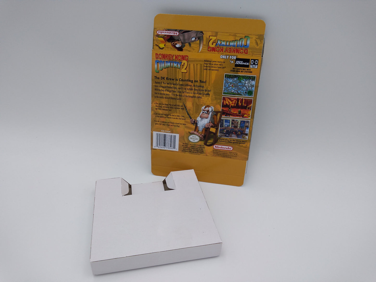 Donkey Kong Country 2 - GameBoy Advance - box with inner tray option - thick cardboard. Top Quality !!