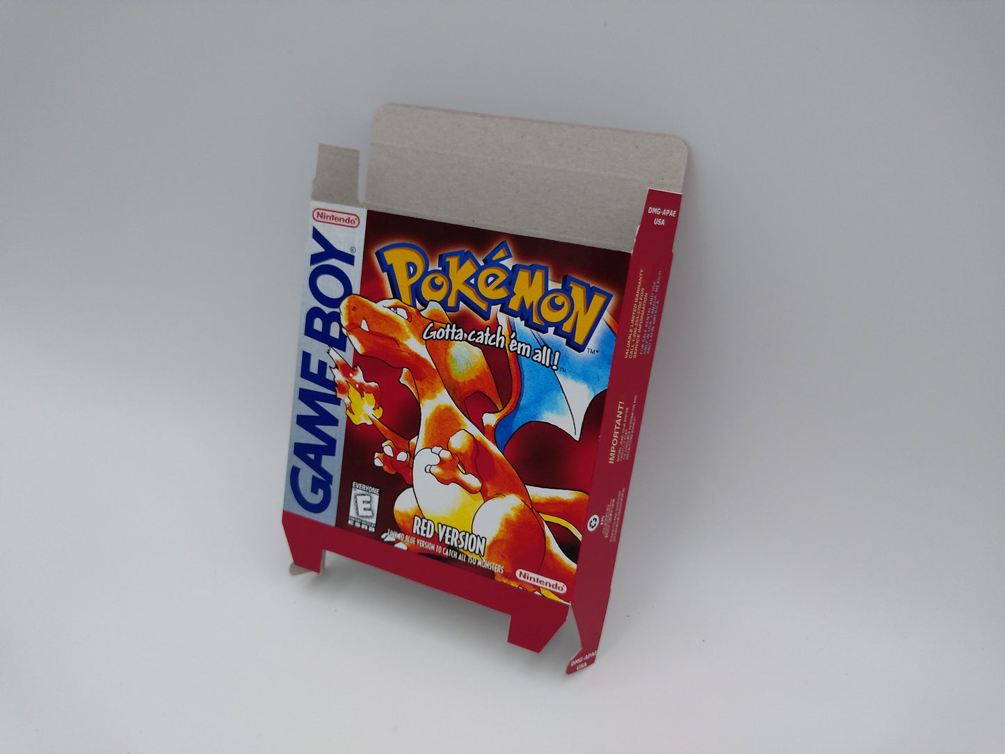 Pokemon Red - Replacement Box, Manual, Tray - NTSC, PAL or Australian Pal region - Game Boy/ GB - thick cardboard. Top Quality !!