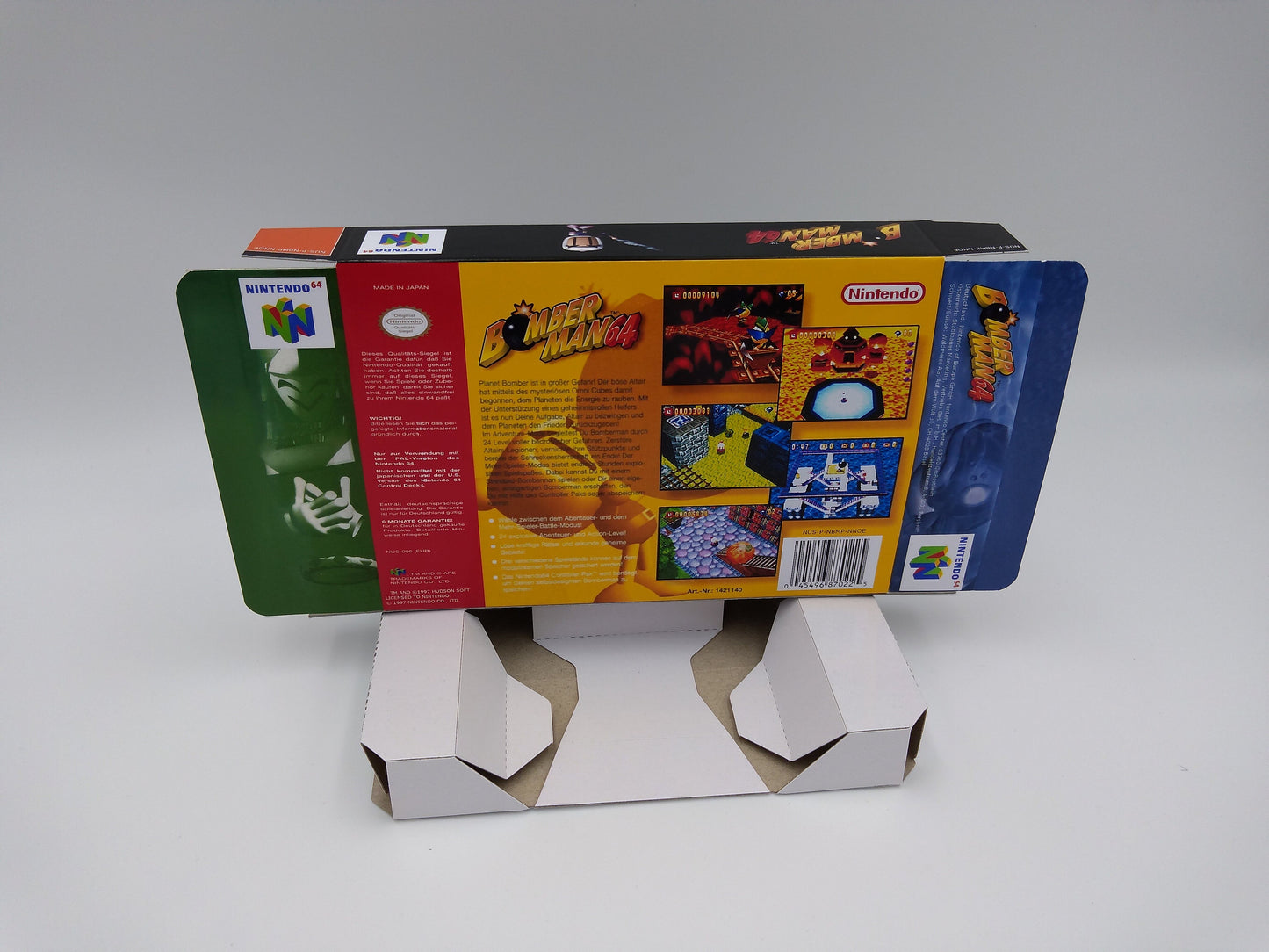 Bomberman 64 - box with inner tray option - PAL - Nintendo 64/ N64 - thick cardboard as in the original. Top Quality !!