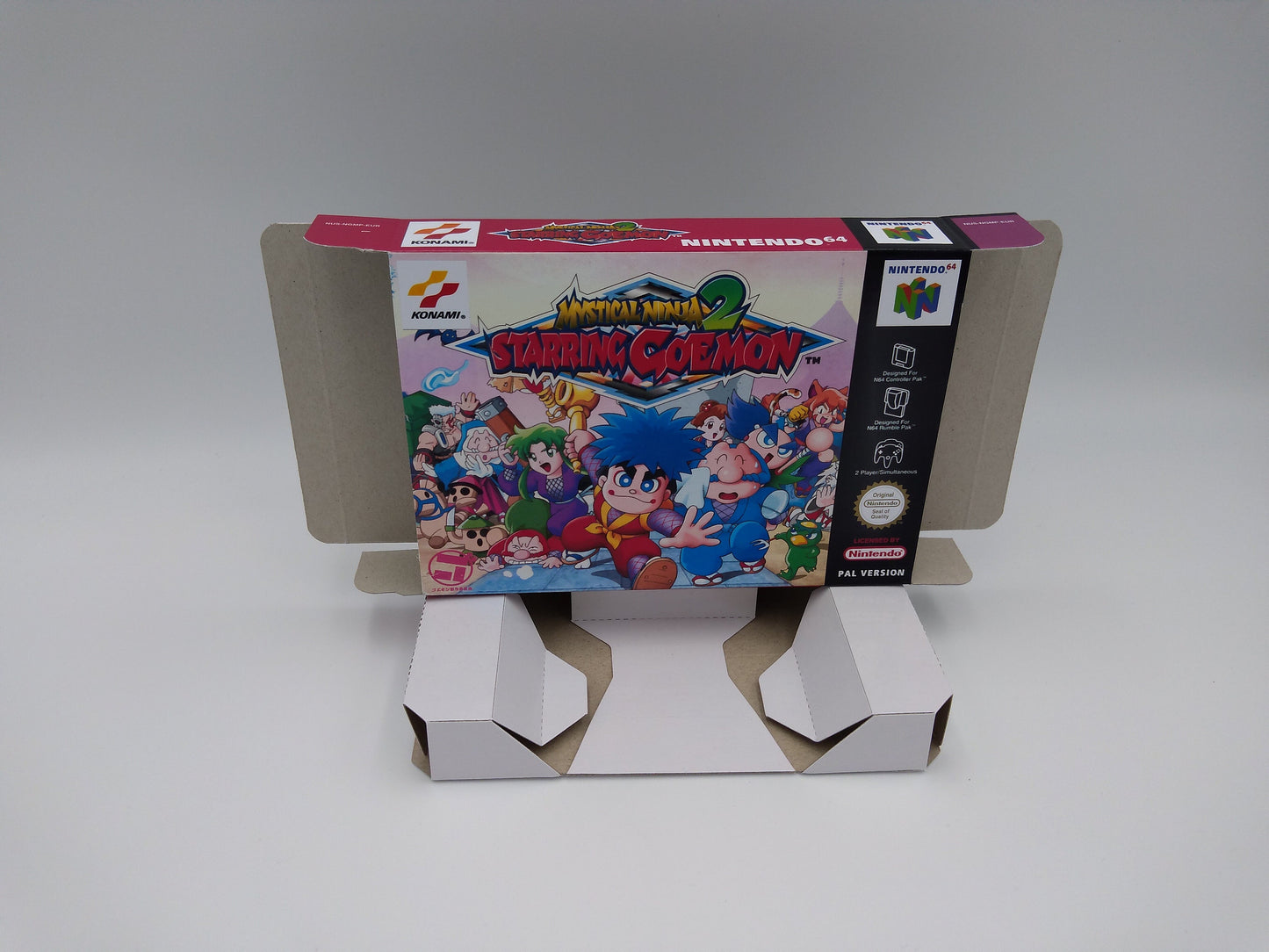 Mystical Ninja 2 Starring Goemon - Box with inner tray option - PAL - Nintendo 64/ N64 - thick cardboard as in the original. Top Quality !!