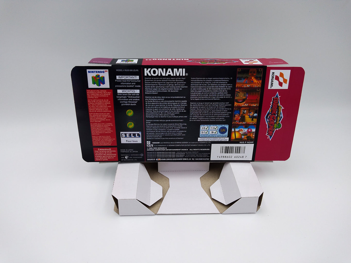 Mystical Ninja 2 Starring Goemon - Box with inner tray option - PAL - Nintendo 64/ N64 - thick cardboard as in the original. Top Quality !!