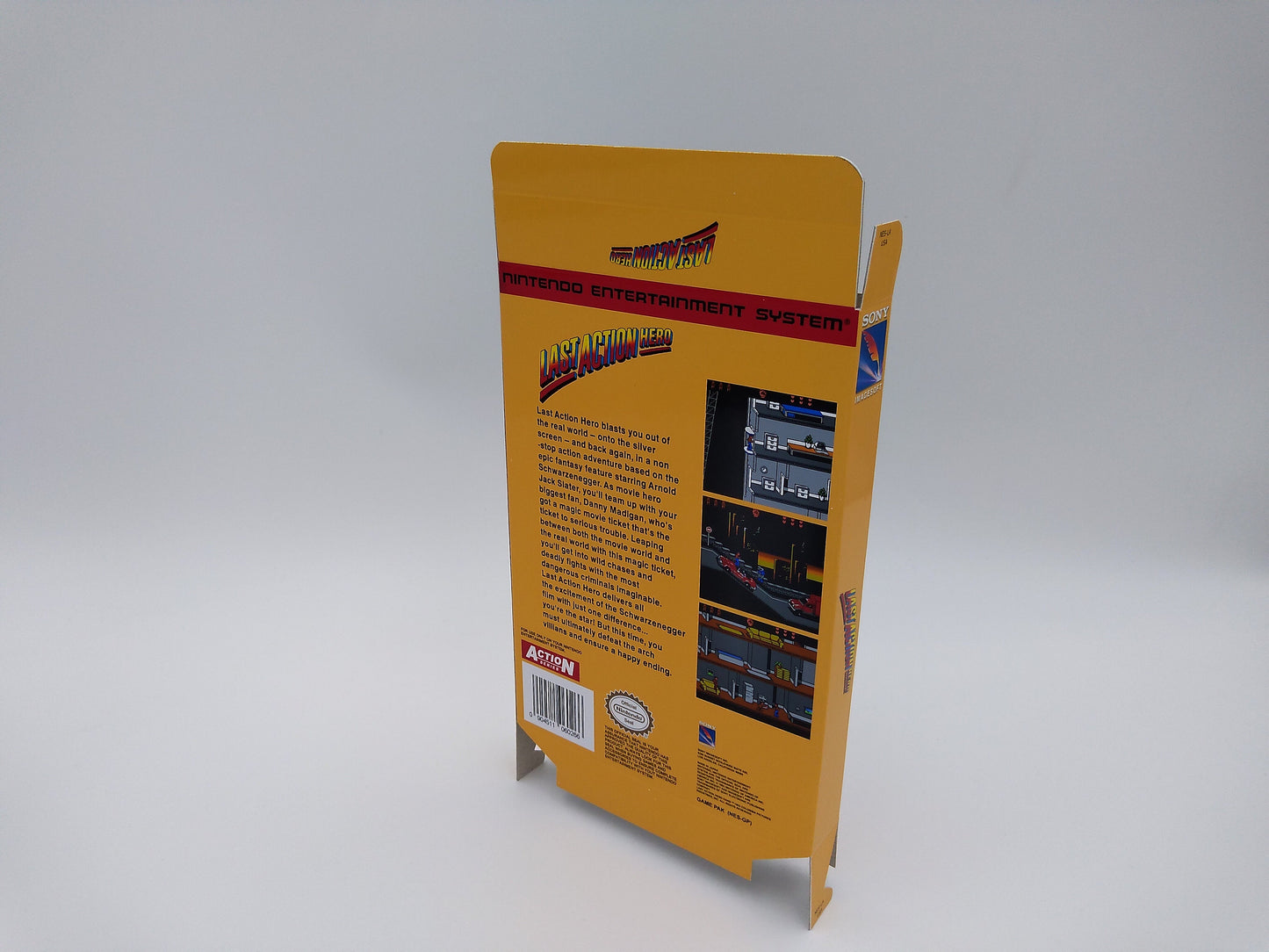 Last Action Hero - box replacement only - NES - thick cardboard as in the original. Top Quality !!