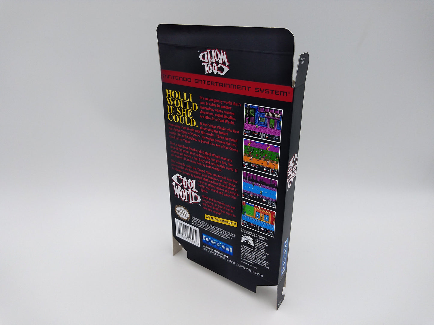 Cool World - box replacement only - NES - thick cardboard as in the original. Top Quality !!