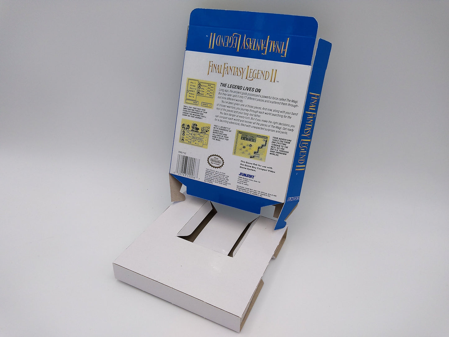 Final Fantasy Legend II - GameBoy/ GB - box with inner tray option - thick cardboard. Top Quality !!